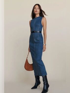 Reformation Kendi Denim Midi Dress – Reservoir Wash  – NWT